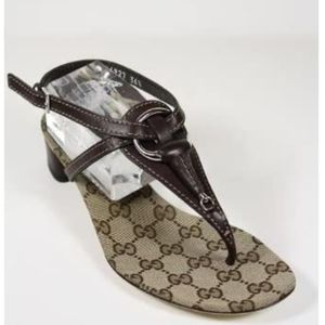 Gucci ‘icon bit’ low heel Thong Sandals Size 10
